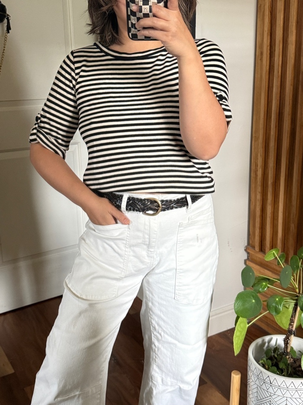 - Theory Pullover Rolled Cuff Striped‎ Casual Shirt. Small